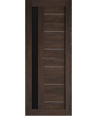 Дверь из экошпона Техно 11 Шале мореный (черное стекло)