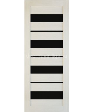 Дверь из экошпона Техно 15 Лиственница (черное стекло)