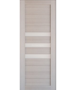 Дверь из экошпона Техно 7 Капучино (белое стекло)